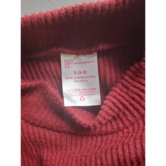 No Boundaries Ribbed Knit Mock Neck Sweater Womens Small Maroon - Picture 3 of 8